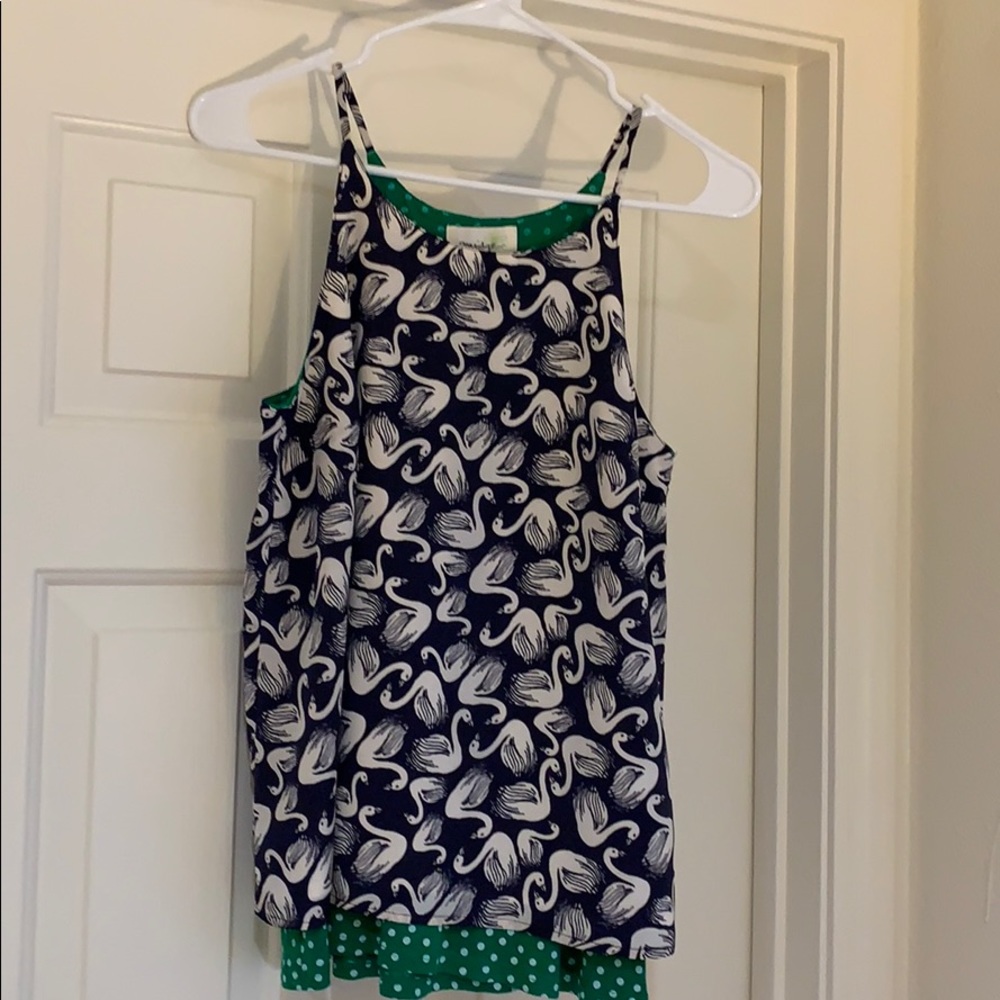Anthropologie Porridge Layer Swan Tank, Size XS